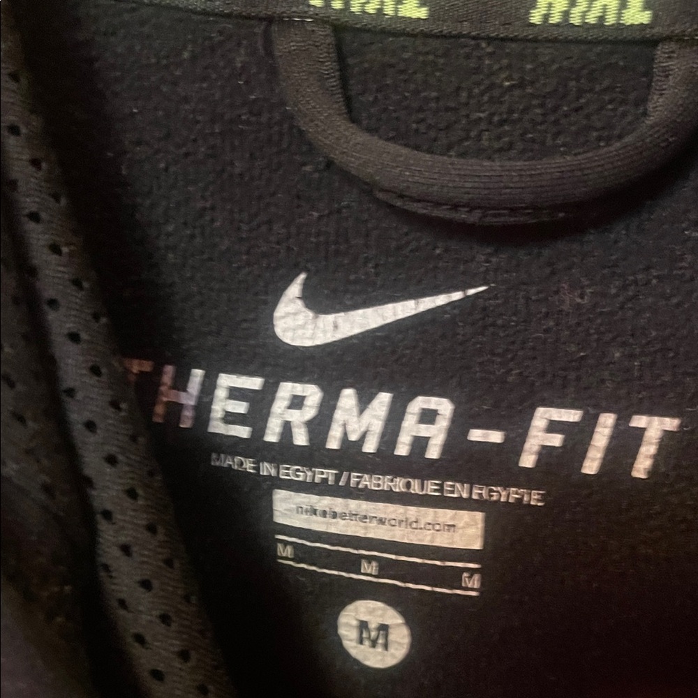 Nike Men's Black Hoodie with Neon Green Accents - Picture 2 of 3